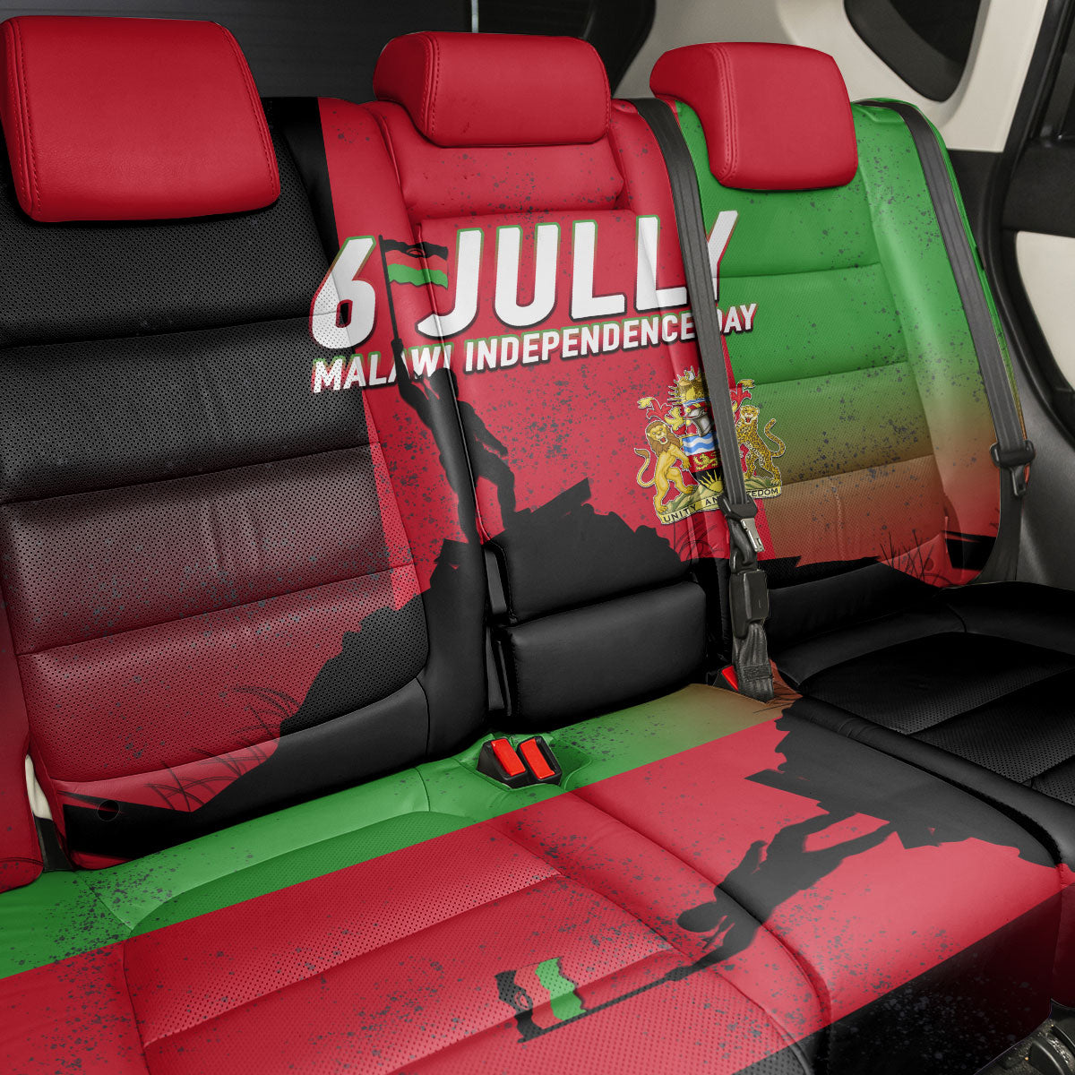 Malawi Independence Day 6 July Back Car Seat Cover Malawian Flag Grunge Soldier