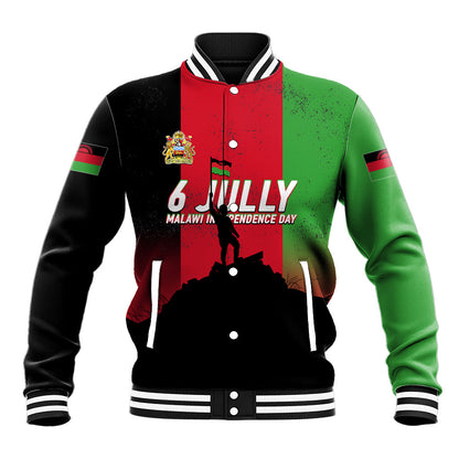 Malawi Independence Day 6 July Baseball Jacket Malawian Flag Grunge Soldier