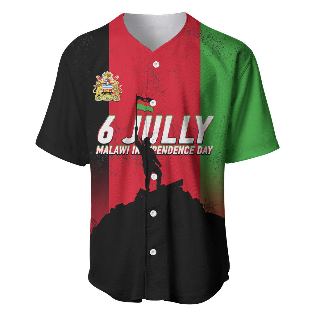 Malawi Independence Day 6 July Baseball Jersey Malawian Flag Grunge Soldier