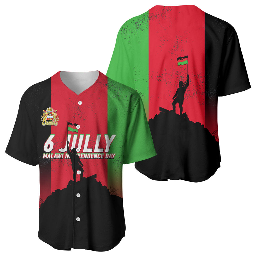 Malawi Independence Day 6 July Baseball Jersey Malawian Flag Grunge Soldier