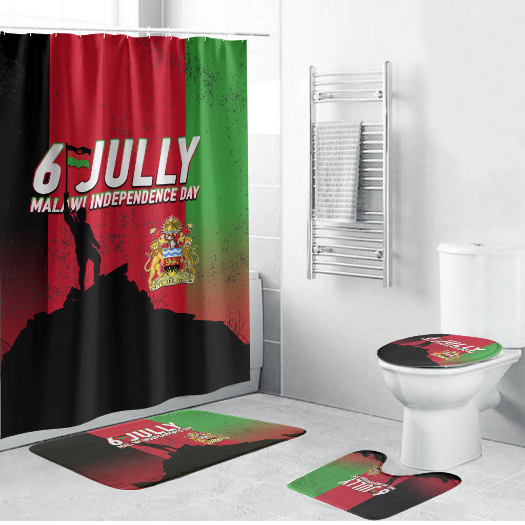 Malawi Independence Day 6 July Bathroom Set Malawian Flag Grunge Soldier