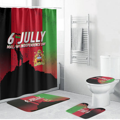 Malawi Independence Day 6 July Bathroom Set Malawian Flag Grunge Soldier