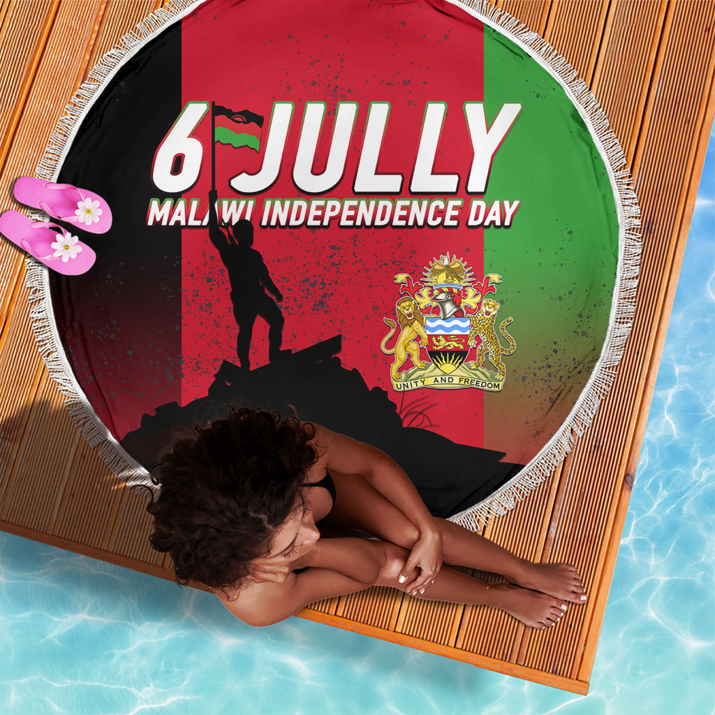 Malawi Independence Day 6 July Beach Blanket Malawian Flag Grunge Soldier