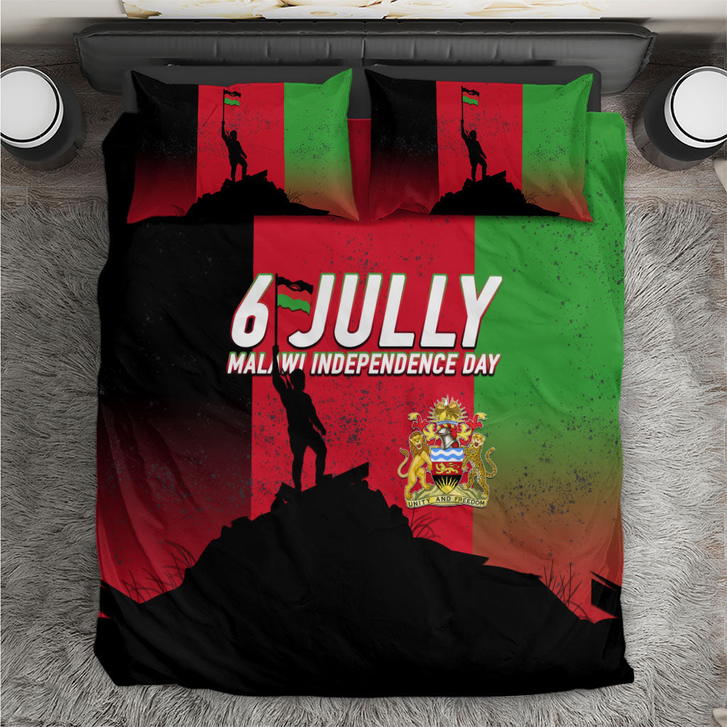 Malawi Independence Day 6 July Bedding Set Malawian Flag Grunge Soldier