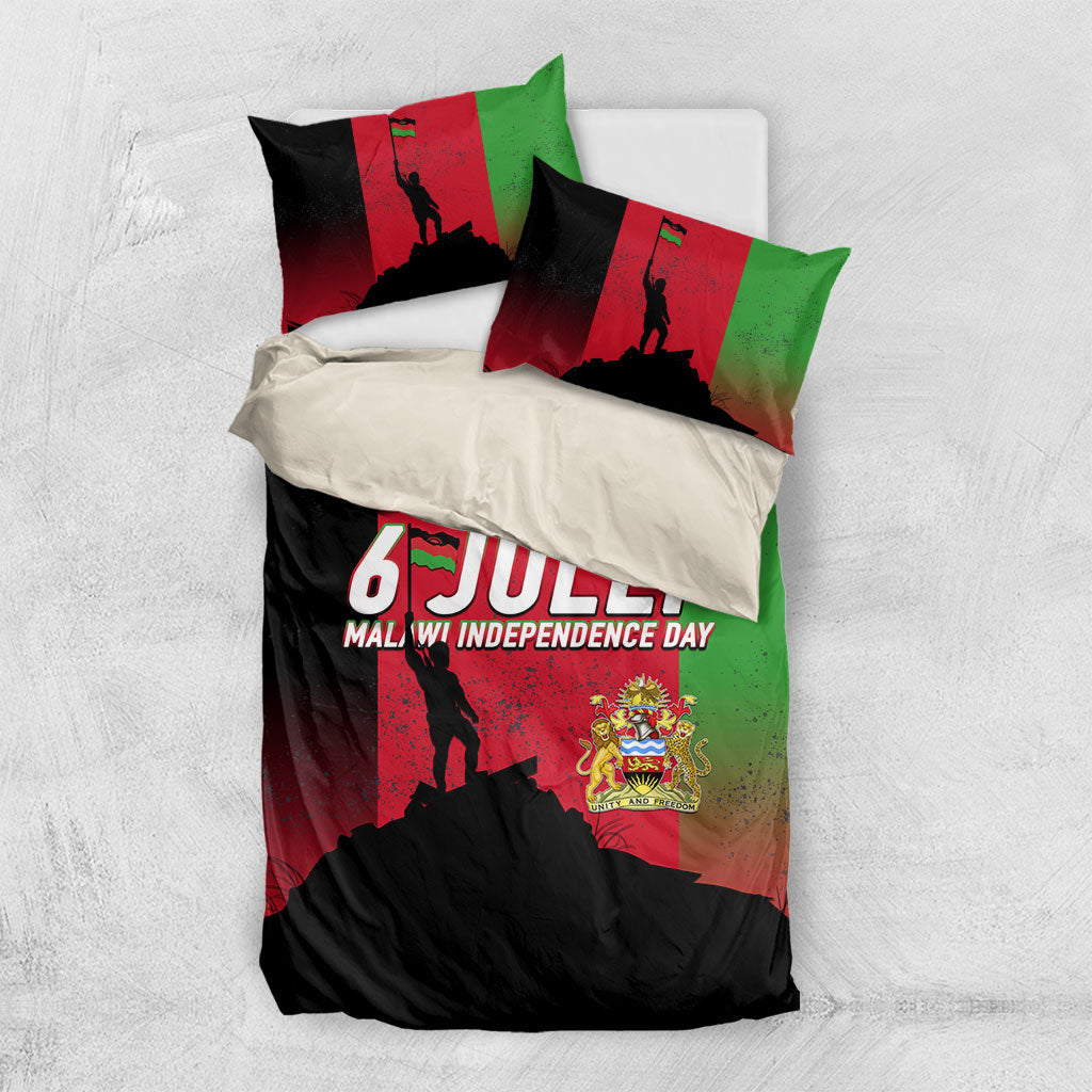 Malawi Independence Day 6 July Bedding Set Malawian Flag Grunge Soldier
