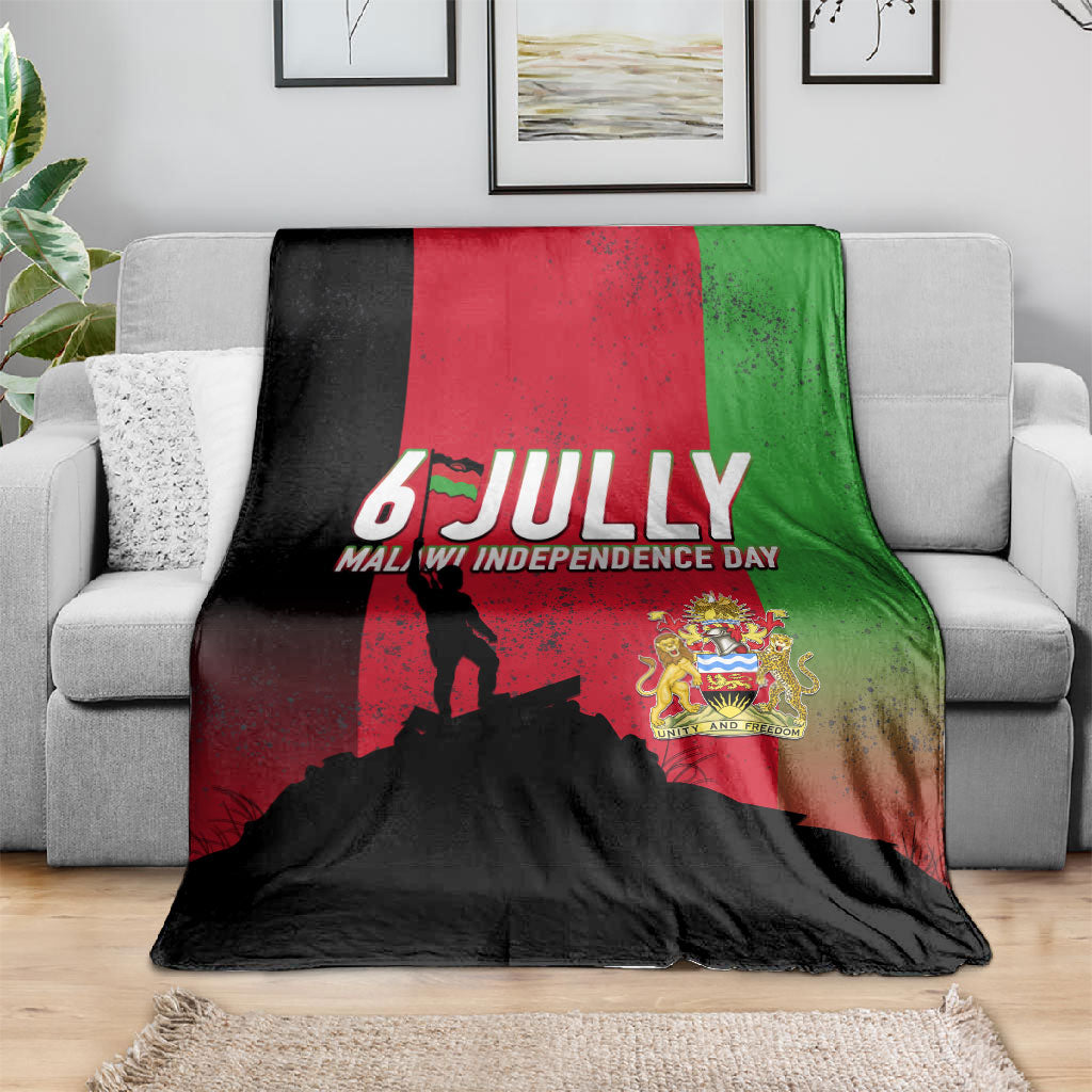 Malawi Independence Day 6 July Blanket Malawian Flag Grunge Soldier