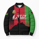 Malawi Independence Day 6 July Bomber Puffer Jacket Malawian Flag Grunge Soldier