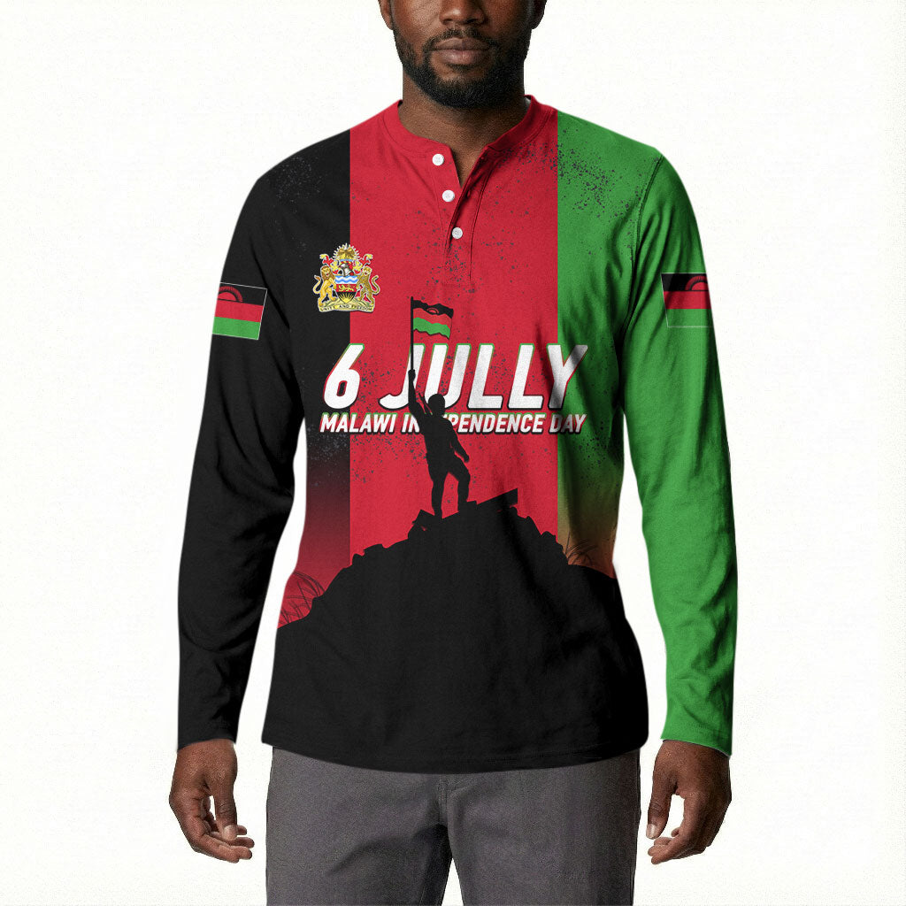 Malawi Independence Day 6 July Button Sweatshirt Malawian Flag Grunge Soldier