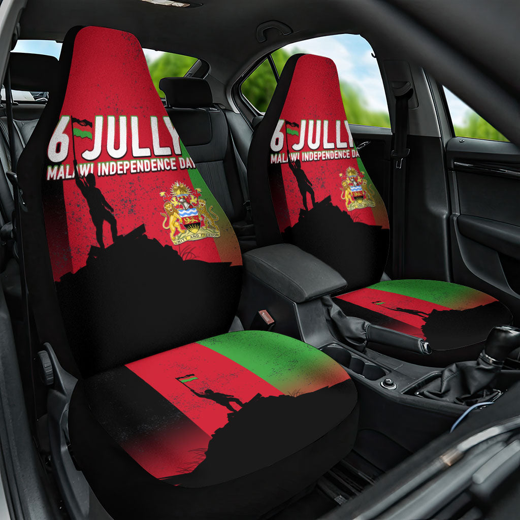 Malawi Independence Day 6 July Car Seat Cover Malawian Flag Grunge Soldier