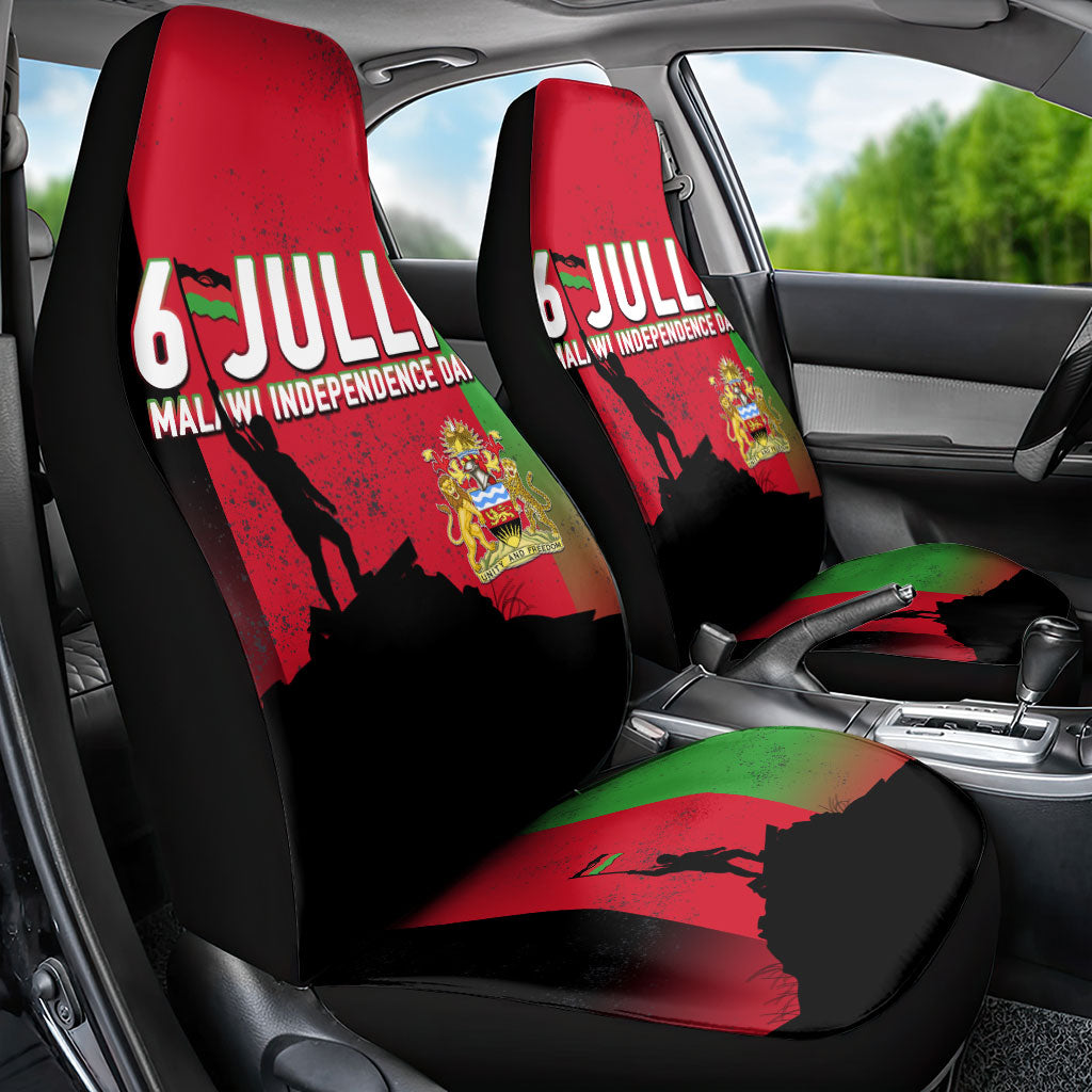 Malawi Independence Day 6 July Car Seat Cover Malawian Flag Grunge Soldier