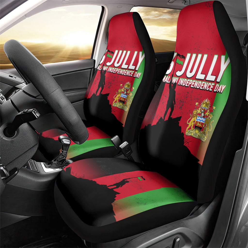 Malawi Independence Day 6 July Car Seat Cover Malawian Flag Grunge Soldier