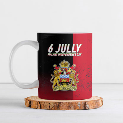 Malawi Independence Day 6 July Ceramic Mug Malawian Flag Grunge Soldier