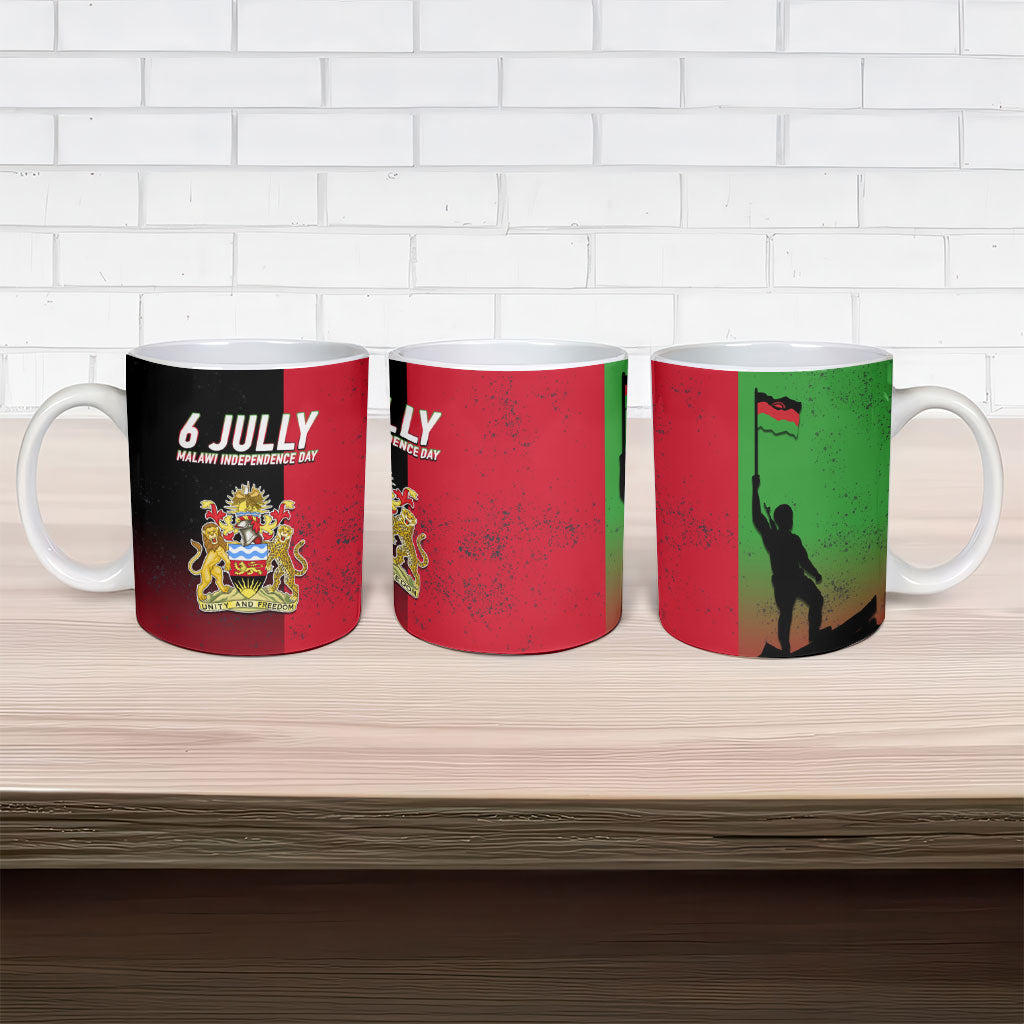 Malawi Independence Day 6 July Ceramic Mug Malawian Flag Grunge Soldier