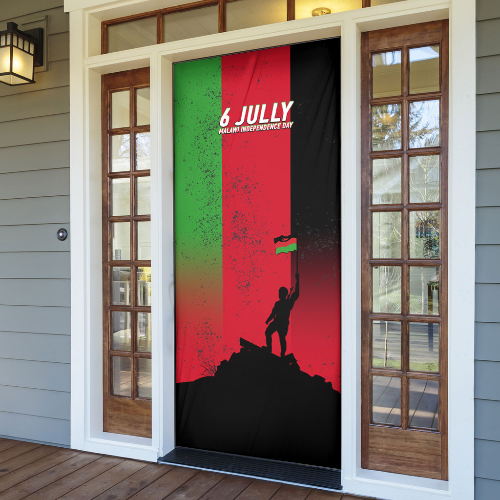 Malawi Independence Day 6 July Door Cover Malawian Flag Grunge Soldier