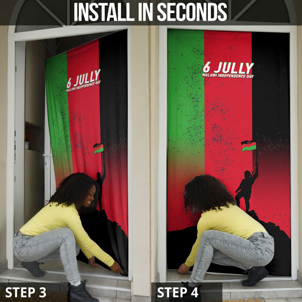 Malawi Independence Day 6 July Door Cover Malawian Flag Grunge Soldier