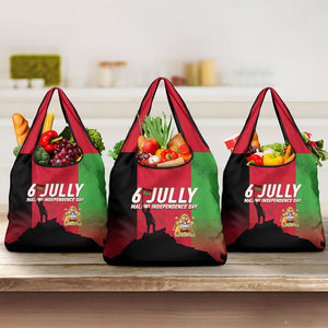 Malawi Independence Day 6 July Grocery Bag Malawian Flag Grunge Soldier