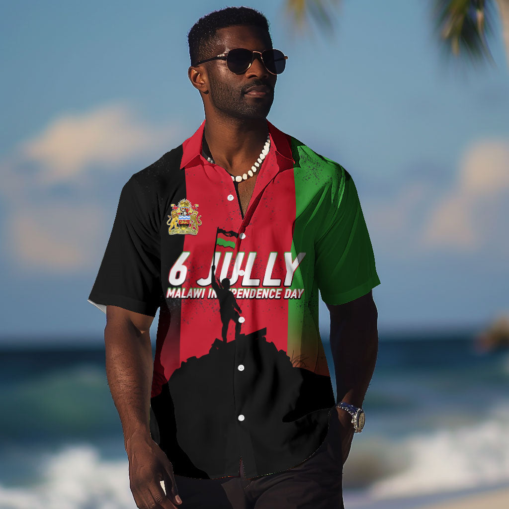 Malawi Independence Day 6 July Hawaiian Shirt Malawian Flag Grunge Soldier