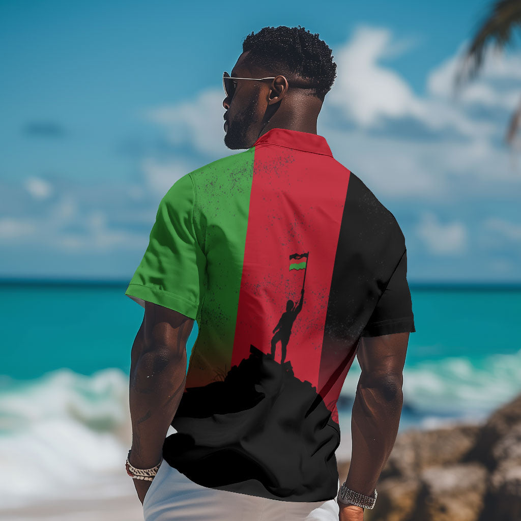 Malawi Independence Day 6 July Hawaiian Shirt Malawian Flag Grunge Soldier