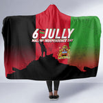 Malawi Independence Day 6 July Hooded Blanket Malawian Flag Grunge Soldier
