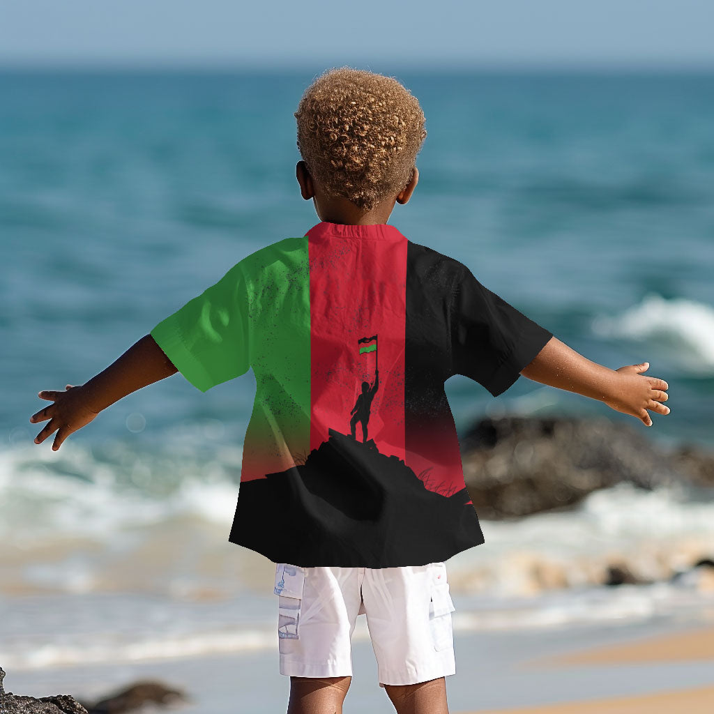 Malawi Independence Day 6 July Kid Hawaiian Shirt Malawian Flag Grunge Soldier