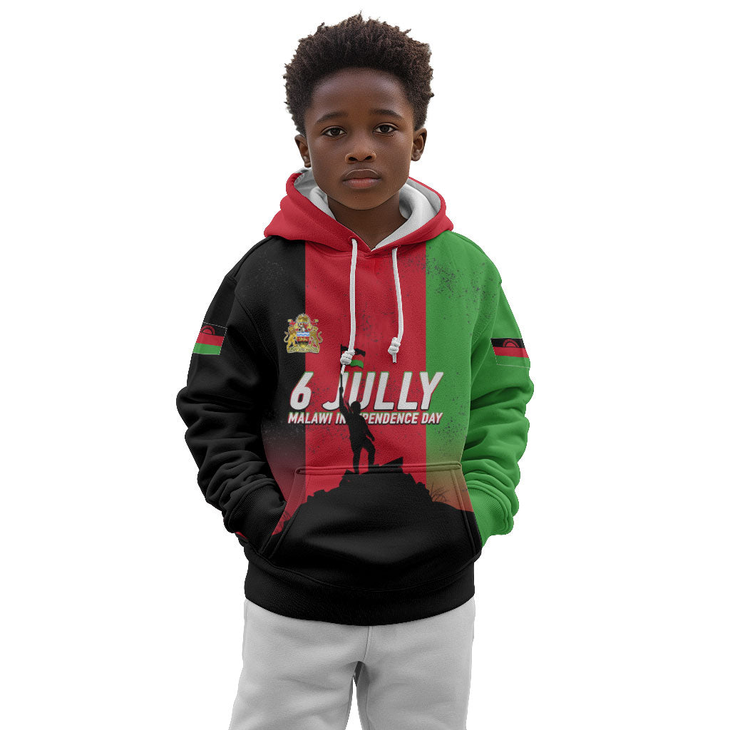Malawi Independence Day 6 July Kid Hoodie Malawian Flag Grunge Soldier
