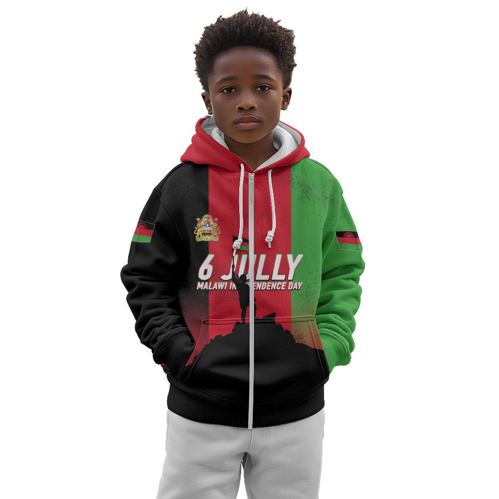 Malawi Independence Day 6 July Kid Hoodie Malawian Flag Grunge Soldier