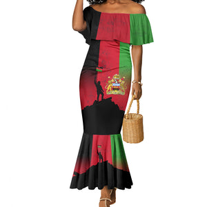 Malawi Independence Day 6 July Mermaid Dress Malawian Flag Grunge Soldier