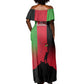 Malawi Independence Day 6 July Off Shoulder Maxi Dress Malawian Flag Grunge Soldier