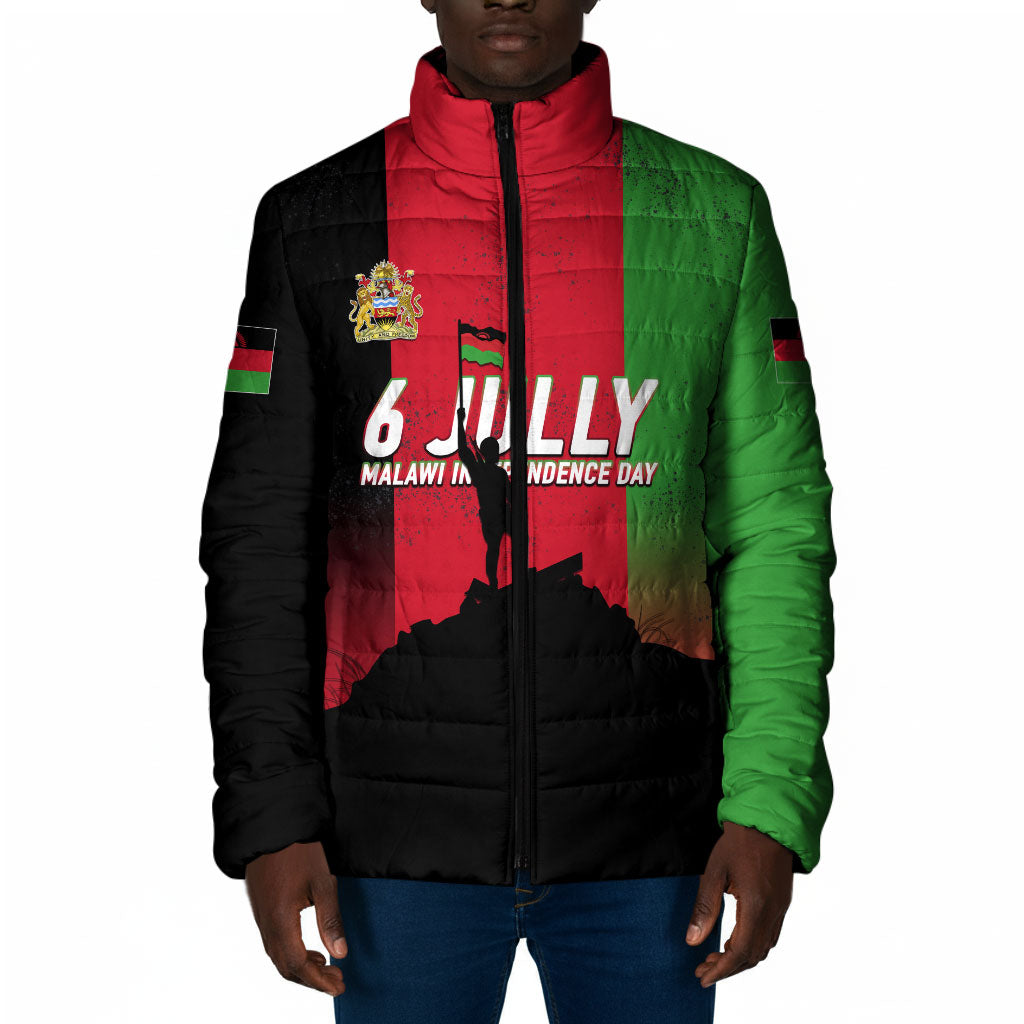 Malawi Independence Day 6 July Padded Jacket Malawian Flag Grunge Soldier