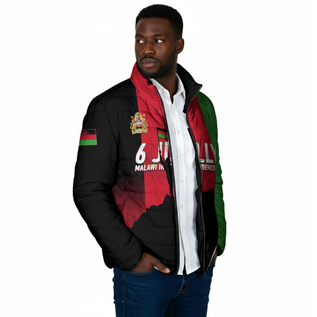 Malawi Independence Day 6 July Padded Jacket Malawian Flag Grunge Soldier