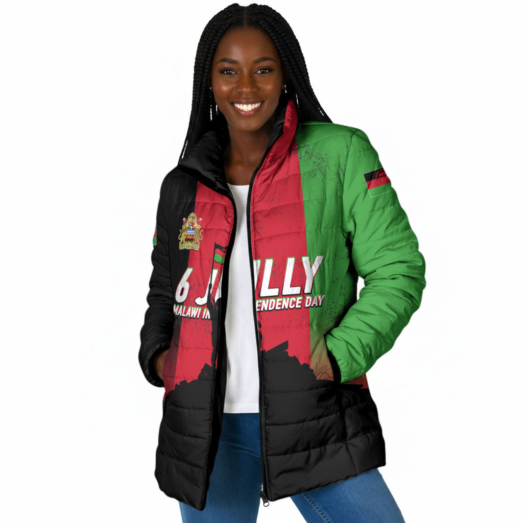 Malawi Independence Day 6 July Padded Jacket Malawian Flag Grunge Soldier