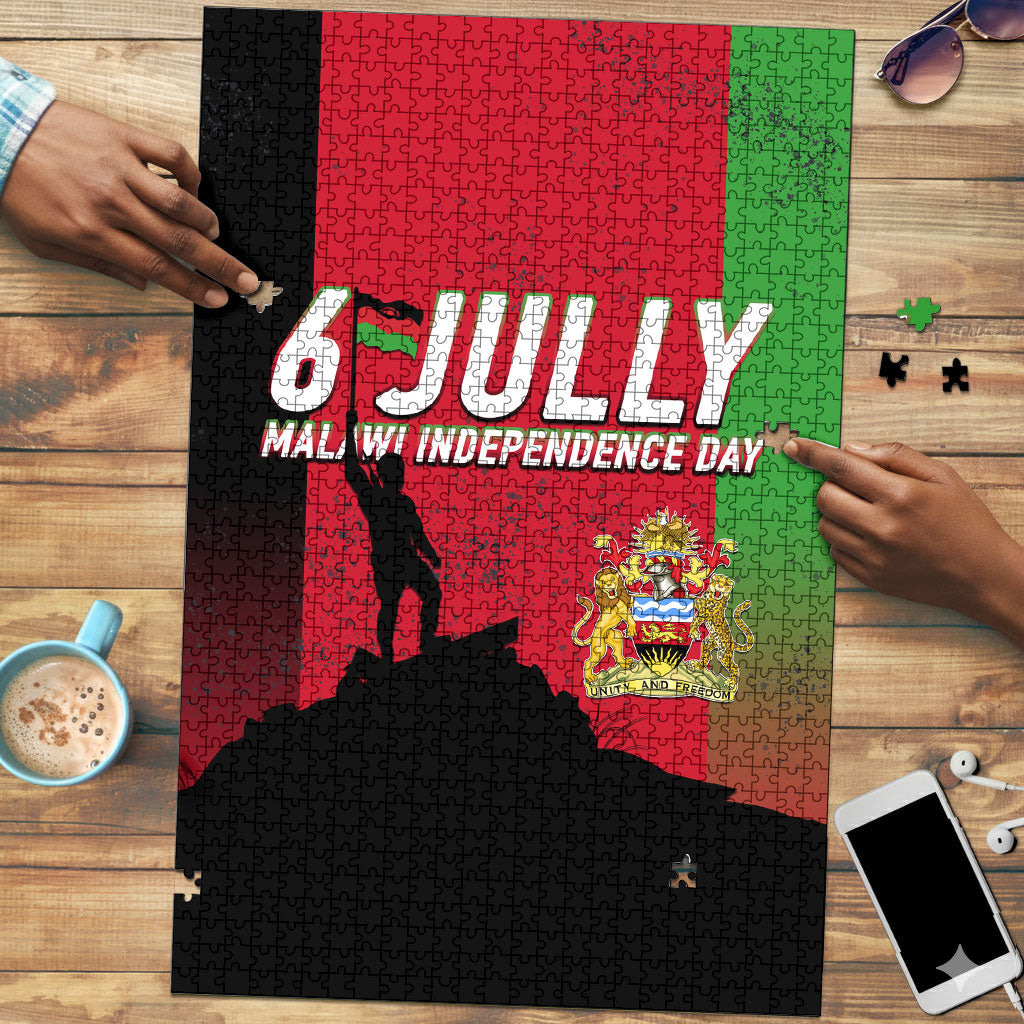 Malawi Independence Day 6 July Puzzle Malawian Flag Grunge Soldier