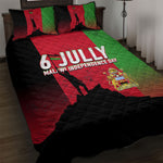 Malawi Independence Day 6 July Quilt Bed Set Malawian Flag Grunge Soldier