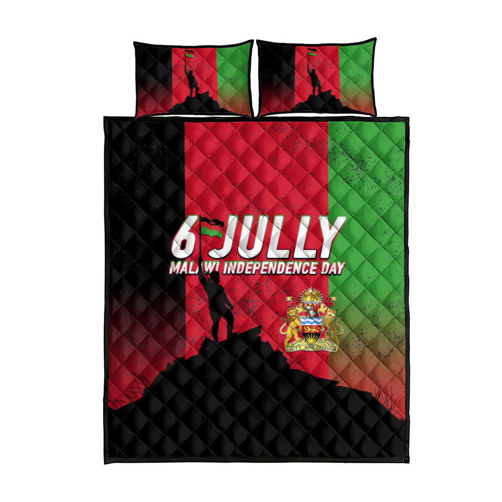 Malawi Independence Day 6 July Quilt Bed Set Malawian Flag Grunge Soldier
