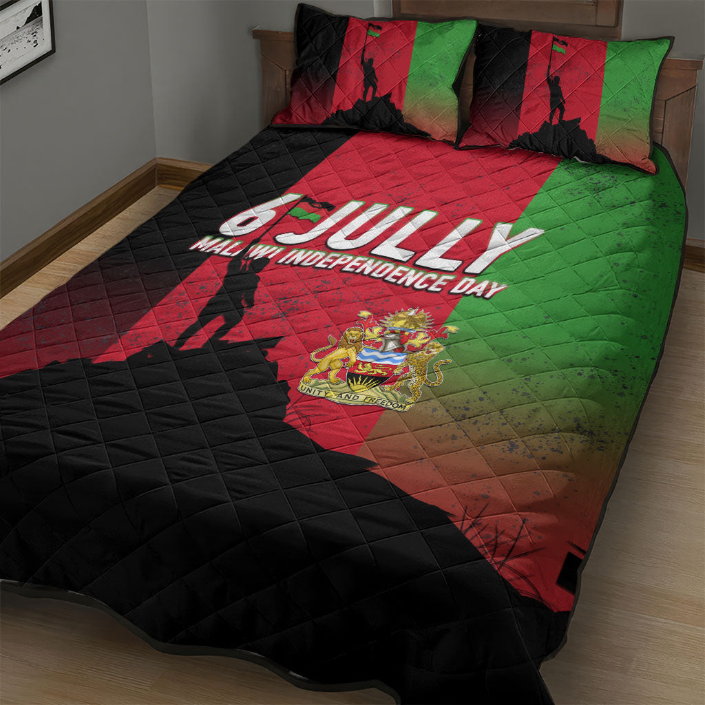Malawi Independence Day 6 July Quilt Bed Set Malawian Flag Grunge Soldier