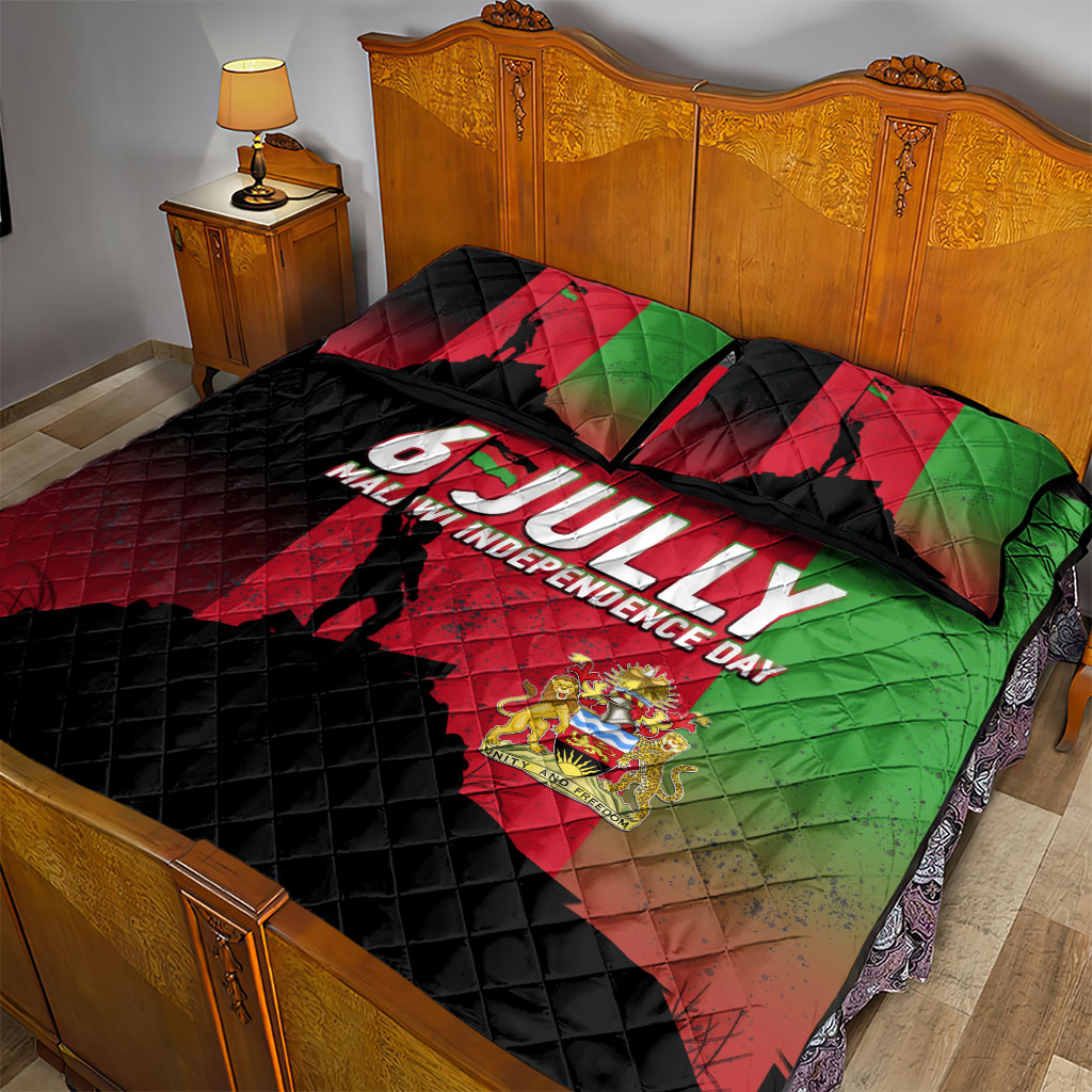Malawi Independence Day 6 July Quilt Bed Set Malawian Flag Grunge Soldier