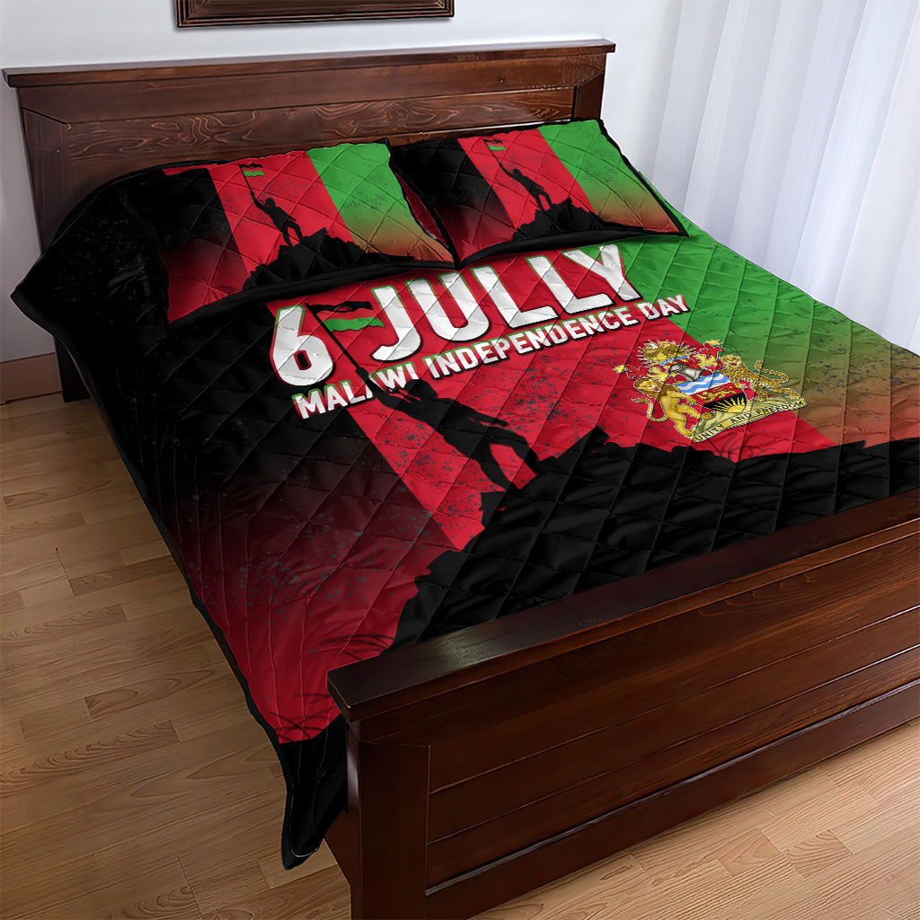 Malawi Independence Day 6 July Quilt Bed Set Malawian Flag Grunge Soldier
