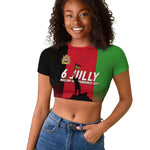 Malawi Independence Day 6 July Raglan Cropped T shirt Malawian Flag Grunge Soldier