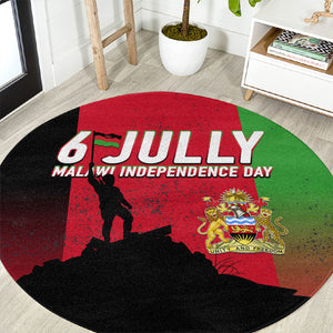 Malawi Independence Day 6 July Round Carpet Malawian Flag Grunge Soldier