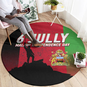 Malawi Independence Day 6 July Round Carpet Malawian Flag Grunge Soldier