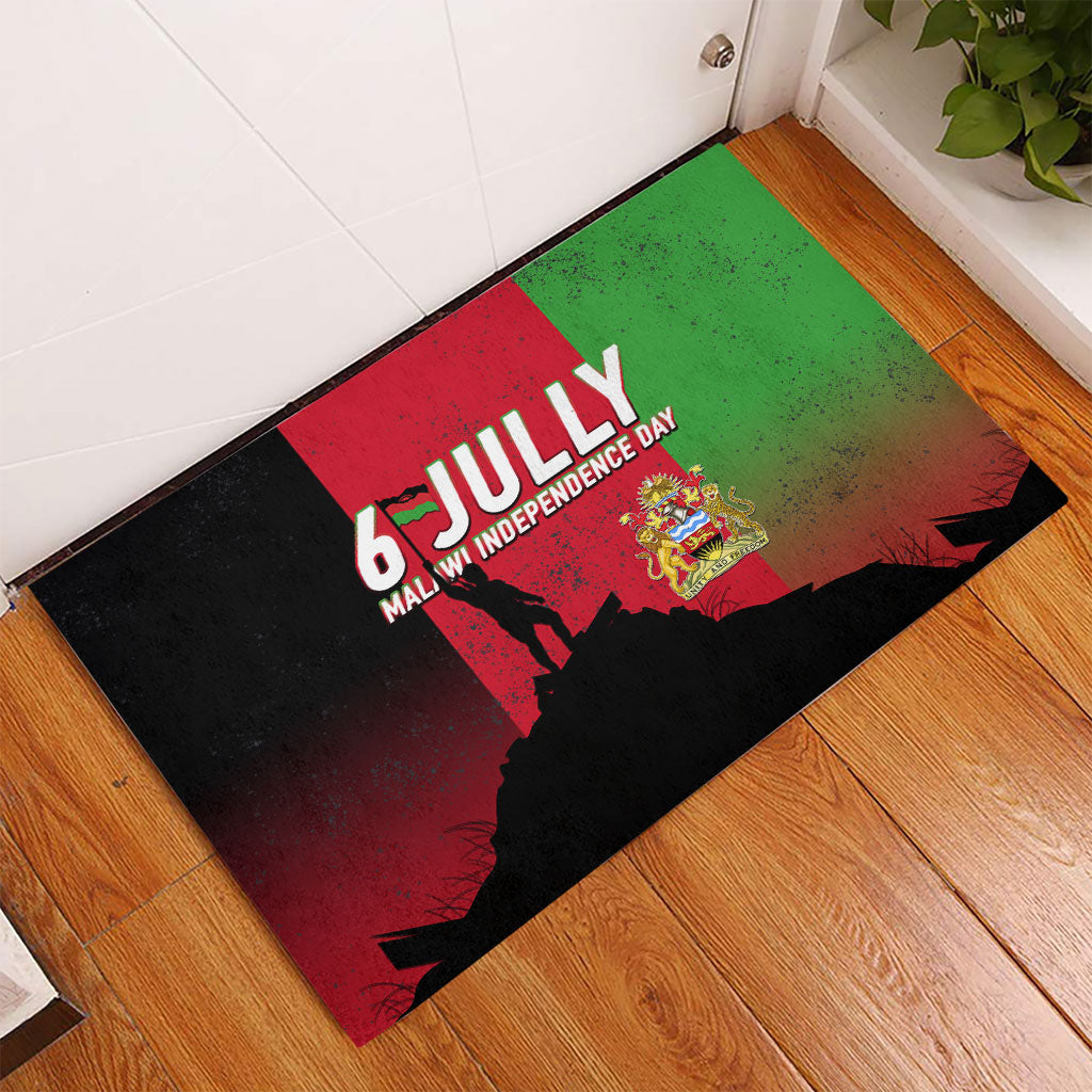 Malawi Independence Day 6 July Rubber Doormat Malawian Flag Grunge Soldier