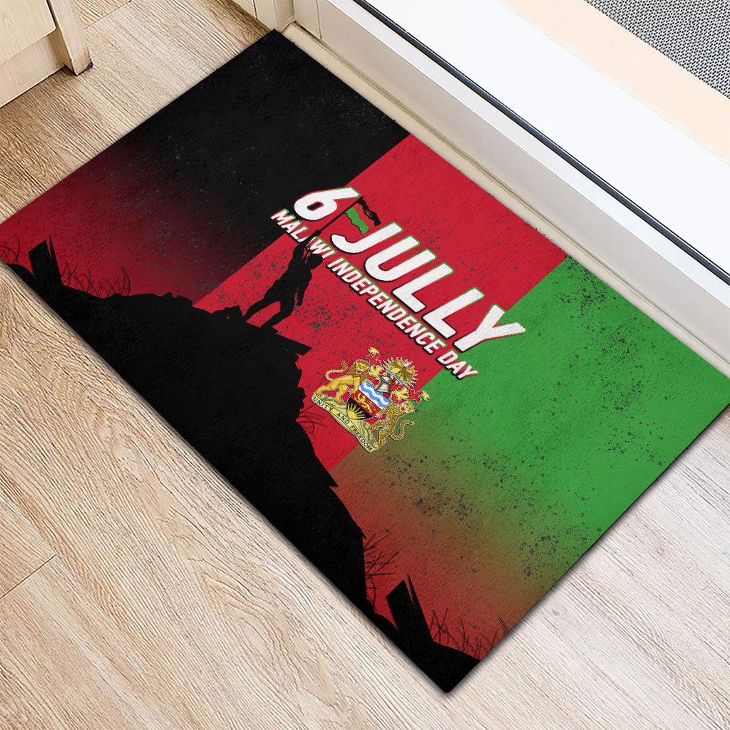 Malawi Independence Day 6 July Rubber Doormat Malawian Flag Grunge Soldier