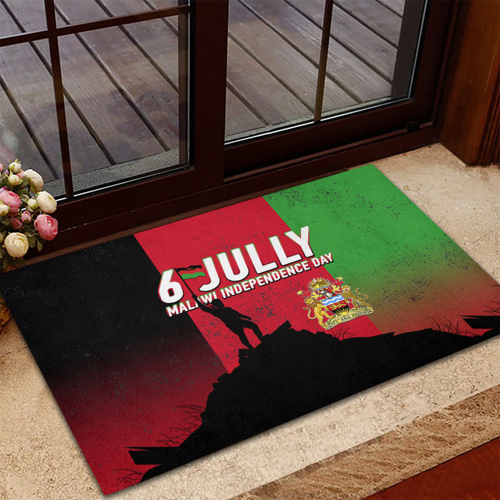 Malawi Independence Day 6 July Rubber Doormat Malawian Flag Grunge Soldier