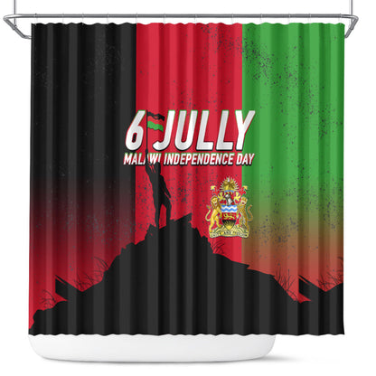 Malawi Independence Day 6 July Shower Curtain Malawian Flag Grunge Soldier