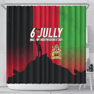 Malawi Independence Day 6 July Shower Curtain Malawian Flag Grunge Soldier