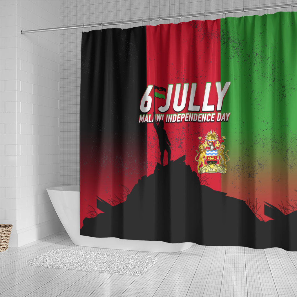 Malawi Independence Day 6 July Shower Curtain Malawian Flag Grunge Soldier