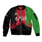 Malawi Independence Day 6 July Sleeve Zip Bomber Jacket Malawian Flag Grunge Soldier