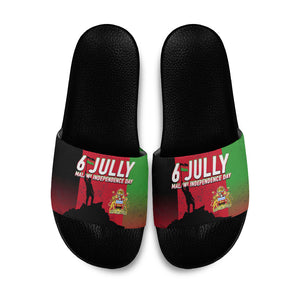Malawi Independence Day 6 July Slide Sandals Malawian Flag Grunge Soldier
