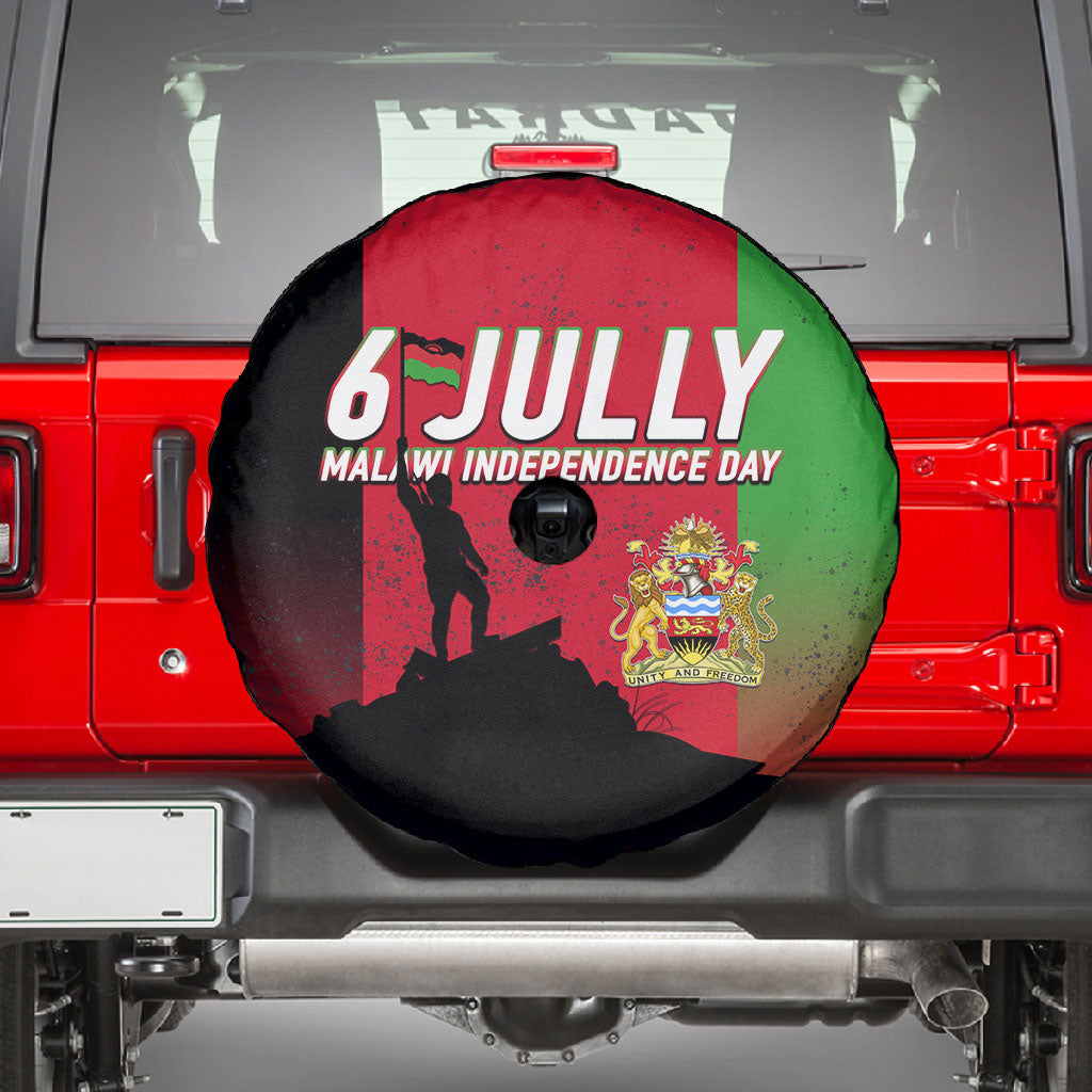 Malawi Independence Day 6 July Spare Tire Cover Malawian Flag Grunge Soldier