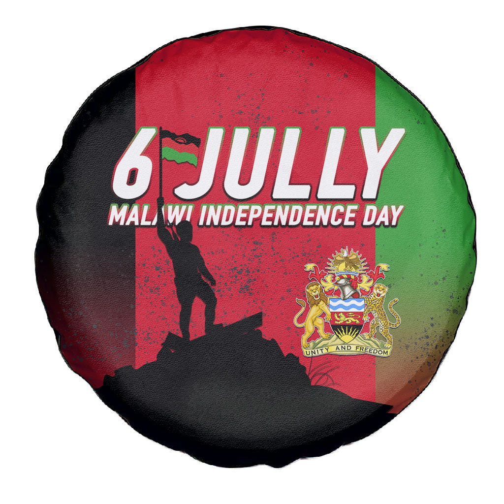 Malawi Independence Day 6 July Spare Tire Cover Malawian Flag Grunge Soldier